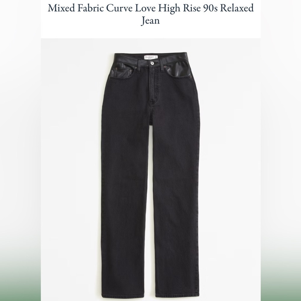 Abercrombie Curve Love The 90s Relaxed High Rise Mixed Material Jeans!Size 34